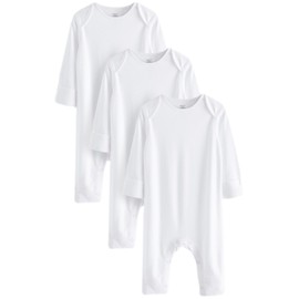 NEXT Skin-friendly Baby Pyjamas Pack of 3, White, 6 - 9 months