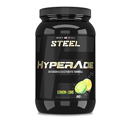 Steel Supplements Hyperade | Advanced Hydration Powder w/Fast Absorbing Electrolytes & Glycogen Formula for Quick Replenishment of Energy & Recovery | Pre/Intra/Post Workout (Lemon-Lime)