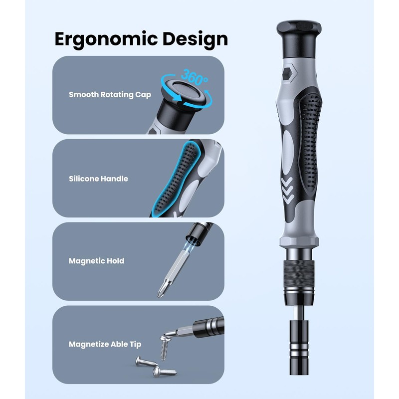 AXTH 115-in-1 Precision Screwdriver Set, [Super Durable] Mini Professional Magnetic