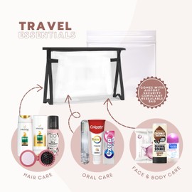 Travel Size Toiletries Essentials Women Mini Set Miniature for Vacation, Holidays, Hospital Maternity | Clear Travelling Bag | Airport Security Approved