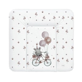 Ceba Baby Changing Mat – Soft Baby Changing Mat – Washable Changing Mat for Girls and Boys – Oeko-Tex Certified – Waterproof – 75 x 72 cm – Mouse on Bike