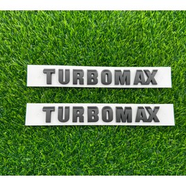 2PC 2024-2025 Turbomax Emblems 3D Badge Nameplate Hood Letters Logo Replacement for Turbo-max 85079242 (Matte Black)