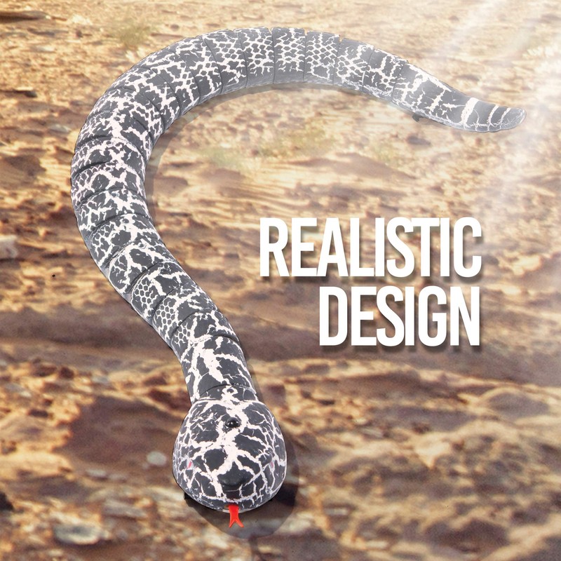 RC Snake Toy Retractable Tongue Swinging Tail Sliding Motion USB