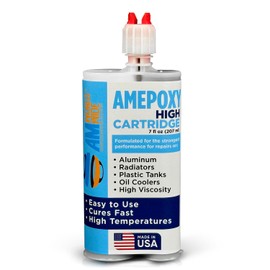 AM WORLDWIDE AMEPOXY HIGH High-Temperature, Thicker Aluminum Radiator Repair Epoxy - 7oz Kit for Heavy-Duty Metal & Automotive Repairs