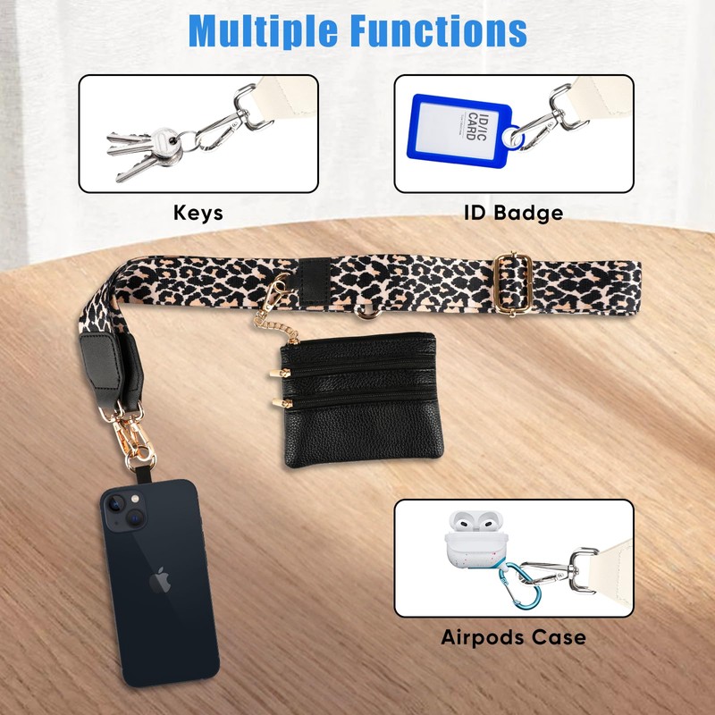 KSOPUERT Clip and Go Strap for Phone with Zippered Pouch