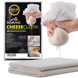 Sufaniq Cheese Cloths, Grade 100 (18 Sq Feet) 100% Pure Cotton Reusable Cheesecloth, Unbleached Ultra Fine Fabric, Cheesecloth for Straining, Premium Butter Muslin Cloth for Straining - 2 Sq Yard