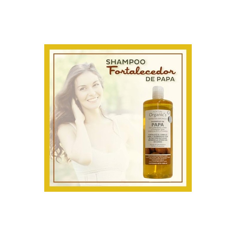 FLORIGAN Shampoo Fortalecedor de PAPA con Vitaminas y Proteínas 1lt.
