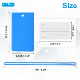PATIKIL Luggage Tags, 10 Pcs Flexible PVC Travel Bag Name ID Identifier Label Tags Travel Essentials for Suitcases Bags Baggage Handbags, Blue