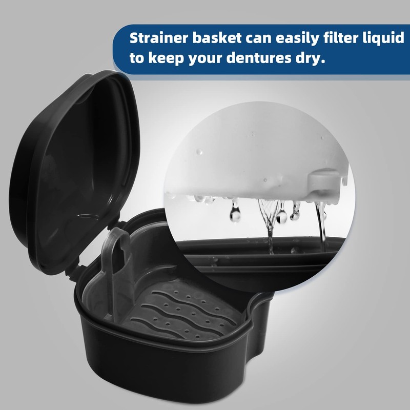 Annhua Denture Cup Retainer Cleaning Case Denture Soaking Container With