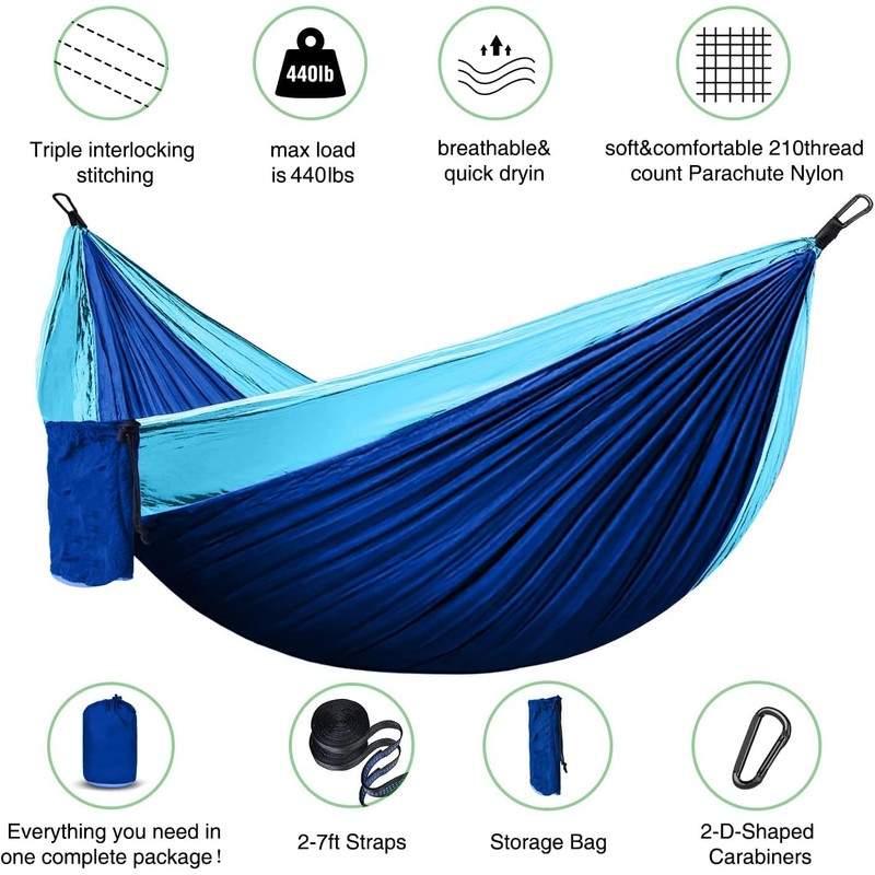 Hammock Camping, Portable Single/Double Hammocks for Outdoor Hiking Travel Backpacking