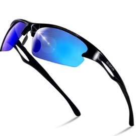 GLOFIN Polarized Sunglasses, Sports Sunglasses, Men's, Ultra Lightweight, Fishing, Sports, Golf, Driving, Running, UV Protection, Leisure, blue