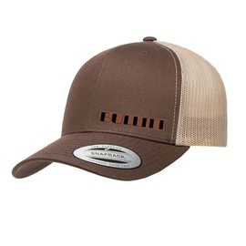 Ford Bullitt Mustang Logo Leather Side Panel Patch YP 6606 Snapback Trucker Fitted Cap Brown/Khaki