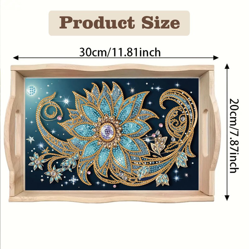SHLUHA Diamond Art Kits for Adults Wooden Serving Trays with