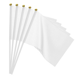 PATIKIL 20pcs White Flag Game Solid White Flags Small Mini Flags with Stick for Game Birthday Carnival Party Decoration