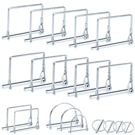 Glarks 10Pcs 6 x 70mm, 6 x 80mm Square Lynch Pin Set, Carbon Steel Hitch Pin Wire Lock Pin, Coupler Pin PTO Pin, Safety Wire Shaft Locking Pin, Square Trailer Hitch Pin for Farm Tractor Trailers Truck