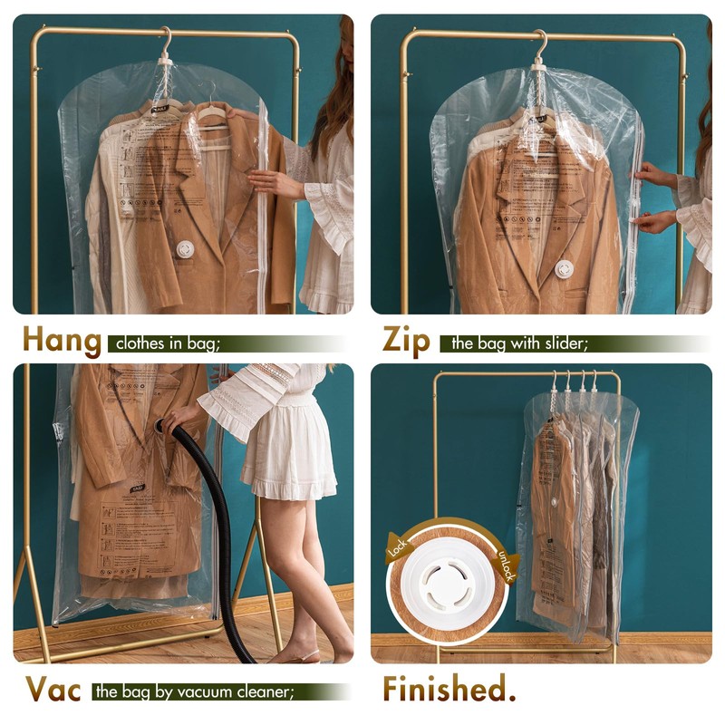 TAILI Hanging Vacuum Storage Bags Space Saver Bags, Clear 6
