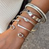 JWZMB Silver Adjustable Geometric Bangle Bracelets for Women Trendy Multi