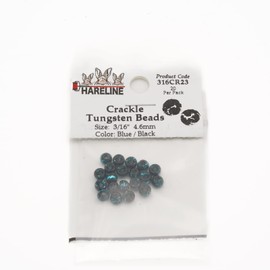 Hareline Crackle Tungsten Beads #23 3/16'' (4.76mm) Blue/Black