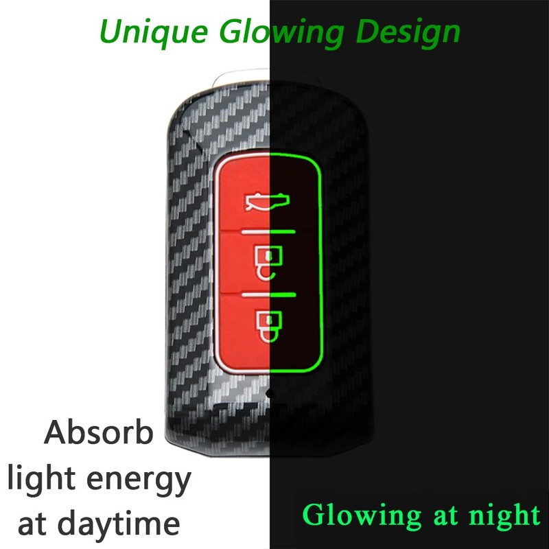 SANRILY Carbon Fiber Texture Key Fob Cover for Mitsubishi Lancer
