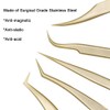 Ms.Queen Eyelash Extension Tweezers Set-Precision Tweezers for 2D-6D Volume&Individual False