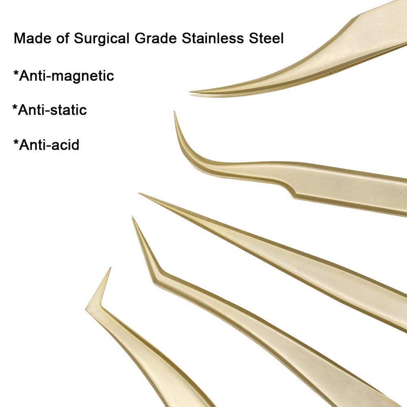 Ms.Queen Eyelash Extension Tweezers Set-Precision Tweezers for 2D-6D Volume&Individual False