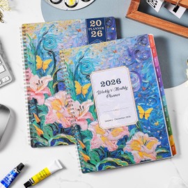 Planner 2026-2027 - 2026 Planner Weekly and Monthly, from January to December 2026, 9" x 11", Weekly Monthly Planners with Inner Pocket, Colorful Coated Tabs