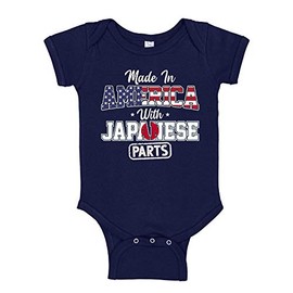 Japanese American Made in America with Japanese Parts Baby Bodysuit Infant One Piece 6 mo Navy Blue