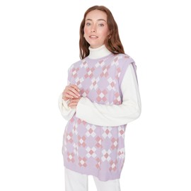 Trendyol Women's TCTAW23SV00020/Lila Sweater, Purple, L/XL, purple