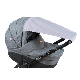BABYLUX Sun Protection for Pushchair, Buggy, Baby Carrycot UV Protection, Roller Blind Function, Universal Sun Canopy, Adjustable (Grey)