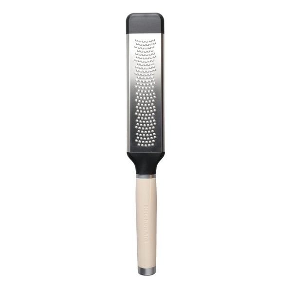 KitchenAid Fine Etched Cheese Grater, Two-Way Paddle Grater, Stainless Steel and Dishwasher Safe - Almond Cream