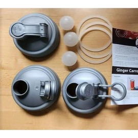 reCap Mason Jar Fermentation Starter Kit, 6‑Piece Wide‑Mouth DIY Fermenting Set with Carry‑Loop Pour Lids, Waterless Airlock Stoppers, Recipes and Guide, USA Made