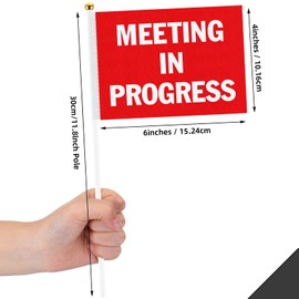 SmoothNovelty 6 Pack Double Sided Desk Sign Flag Office Privacy Signal with Clip Desk Sign for Office Cubicles, Workspaces (Meeting in Progress)