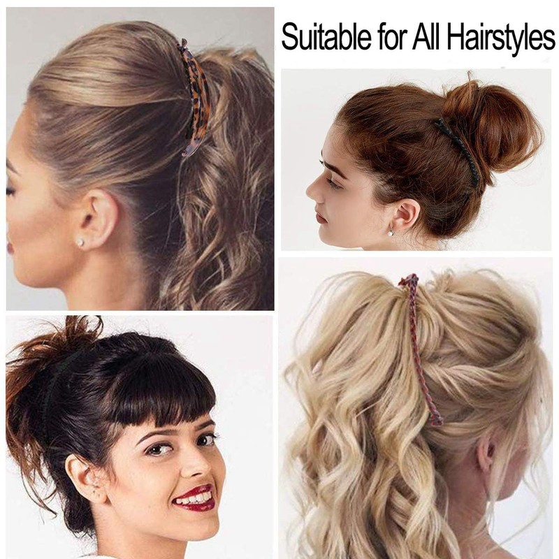 Yeanifeana Banana Hair Clips, Vintage Clincher Combs, 3 Pack, Black,