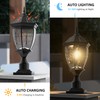 Solar Lamp Post Lights Outdoor Waterproof with Pier Mount Base,