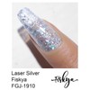 Fiskya Gel Nail Polish Laser Glitter Silver Color Soak Off