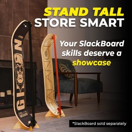 GIBBON SlackBoard Stand for GiBoard Balance Board - Home Gym Equipment Organization - Home Fitness Workout Board Storage - Wooden Display Rack for Slackline Balance Trainer & Slack Board - 10x7.5x4 in