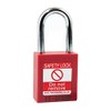 Caledonia Signs 53315 Safety Lockout Padlock, Keyed Different, Red