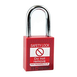 Caledonia Signs 53315 Safety Lockout Padlock, Keyed Different, Red