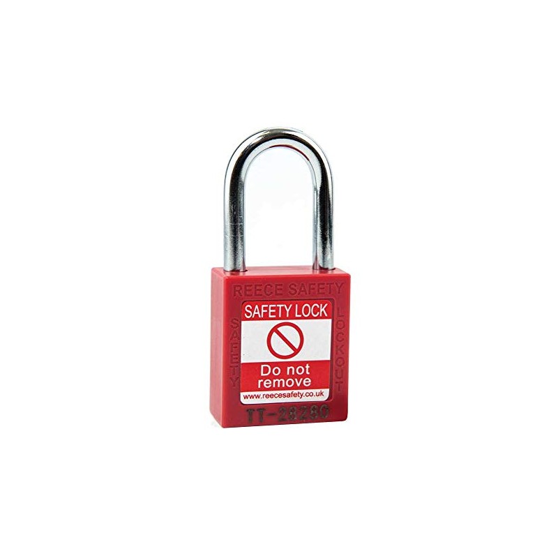 Caledonia Signs 53315 Safety Lockout Padlock, Keyed Different, Red