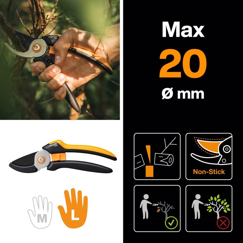 Fiskars Anvil Garden Shears L Solid P361 for Dry Branches