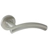 Arched T Bar Lever On Rose, Satin Stainless Steel