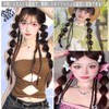 HAPVITAL ウィッグ ポニーテールグラデーション エクステ 自然 ポニーテールウィッグ つけ毛 かわいいツイストバブルブレードヘアエクステンションダブルポ 部分ウィッグ 髪飾り