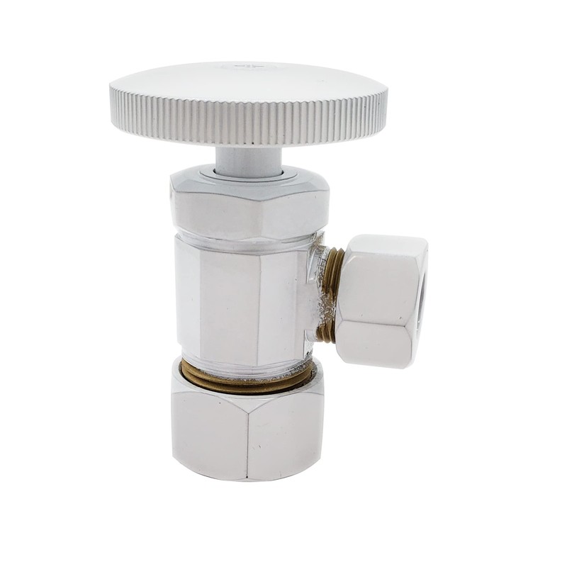 Westbrass D105-50 Round Handle Angle Stop Shut Off Valve, 1/2"