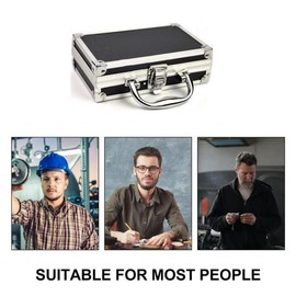 Kopinma Mini Aluminium Alloy Tool Box, Storage Box, Practical Aluminium Case, Portable, Small Tool Box, Storage Box, Silver and Black