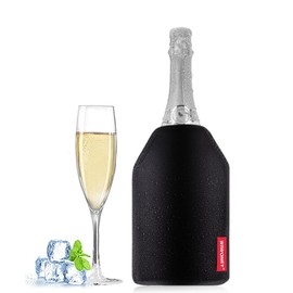 WIWONEY Wine Cooler Sleeve, Bottle Cooler Bag, Reusable Freeze Sleeve for Red Wine, Sparkling Wine and Champagne, Water-repellent Nylon Fabric, Black