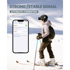 OutdoorMaster Kelvin II Ski Helmet and Wireless Bluetooth Set - Adjustable Fit Snowboard Helmet with Drop-in Headphone - Snow Sports Helmet for Men Women & Youth - Matte Black, S