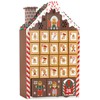 BRUBAKER Advent Calendar - Wooden Gingerbread House with 4 LED
