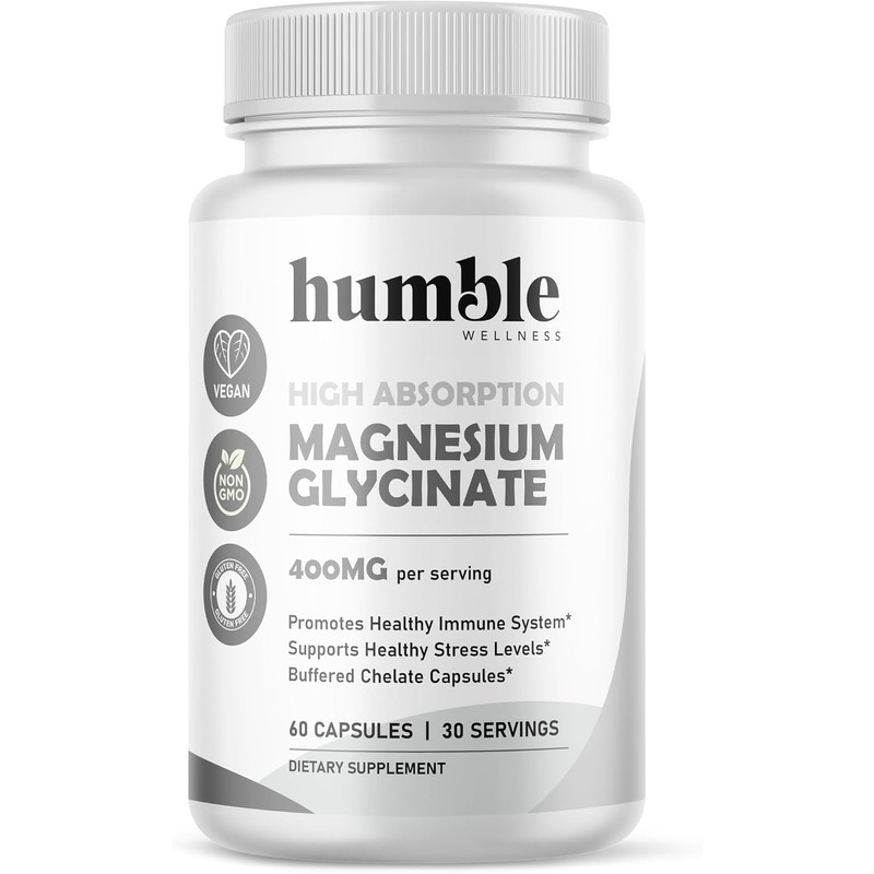 Glicinato de Magnesio para Relajación Muscular, Salud del Corazón, Nervios
