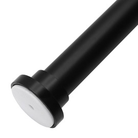 MERIVILLE 1-inch Diameter Metal Spring Tension Rod, Closet Rod, Tension Curtain Rod, Shower Curtain Rod, Adjustable Length 16-inch to 24-inch, Black