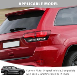Jimen Compatible with Jeep Grand Cherokee 2014-2020, 4PCS Tail Light Cover Trim Exterior Accessories (Carbon Fiber)